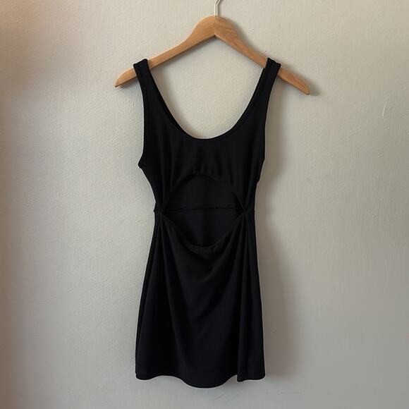 VTG 90s Y2K Femme Lux Black Cut Out Bodycon Mini Dress Size 8 Black - Picture 8 of 8